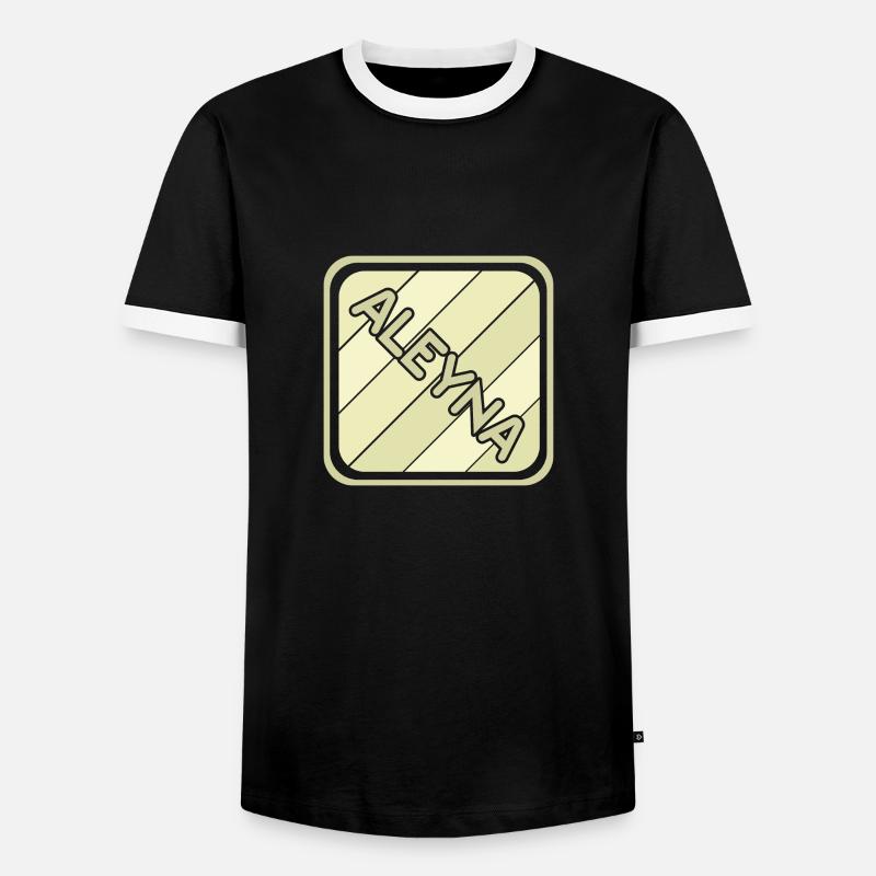 Mädchenname Aleyna - Männer Kontrast-T-Shirt - Schwarz/Weiß