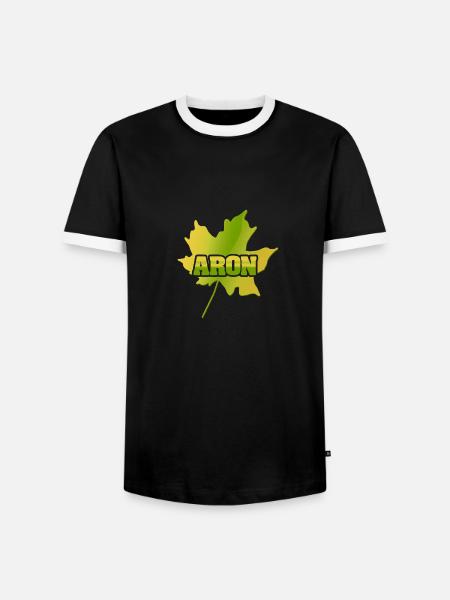 Herbst Aron - Männer Kontrast-T-Shirt - Schwarz/Weiß