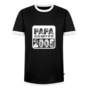 2005 - Männer Kontrast-T-Shirt - Schwarz/Weiß - Vorne - AI Model Female 172 light (172cm) & AI Model Male 178 light (178cm)