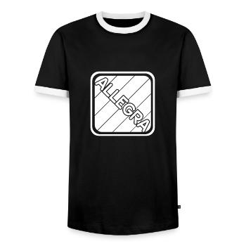 Nom de la fille Allegra - T-shirt contrasté Homme - noir/blanc - Devant - AI Model Female 172 light (172cm) & AI Model Male 178 light (178cm)