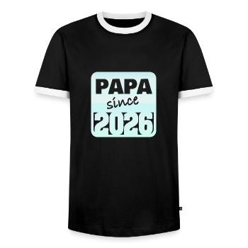 2026 - Männer Kontrast-T-Shirt - Schwarz/Weiß - Vorne - AI Model Female 172 light (172cm) & AI Model Male 178 light (178cm)