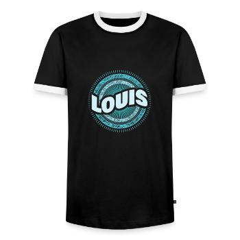 Louis comme idée cadeau - T-shirt contrasté Homme - noir/blanc - Devant - AI Model Female 172 light (172cm) & AI Model Male 178 light (178cm)