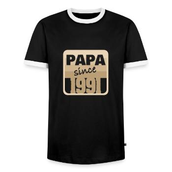 1991 - T-shirt contrasté Homme - noir/blanc - Devant - AI Model Female 172 light (172cm) & AI Model Male 178 light (178cm)