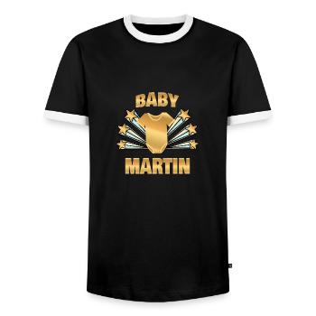 Martin - T-shirt contrasté Homme - noir/blanc - Devant - AI Model Female 172 light (172cm) & AI Model Male 178 light (178cm)