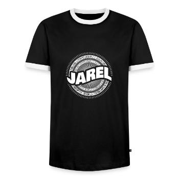 Jarel als Geschenkidee - Männer Kontrast-T-Shirt - Schwarz/Weiß - Vorne - AI Model Female 172 light (172cm) & AI Model Male 178 light (178cm)
