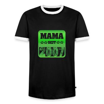 2007 - Männer Kontrast-T-Shirt - Schwarz/Weiß - Vorne - AI Model Female 172 light (172cm) & AI Model Male 178 light (178cm)