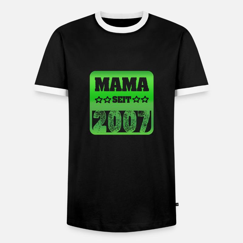 2007 - Männer Kontrast-T-Shirt - Schwarz/Weiß