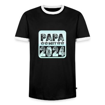 2024 - T-shirt contrasté Homme - noir/blanc - Devant - AI Model Female 172 light (172cm) & AI Model Male 178 light (178cm)