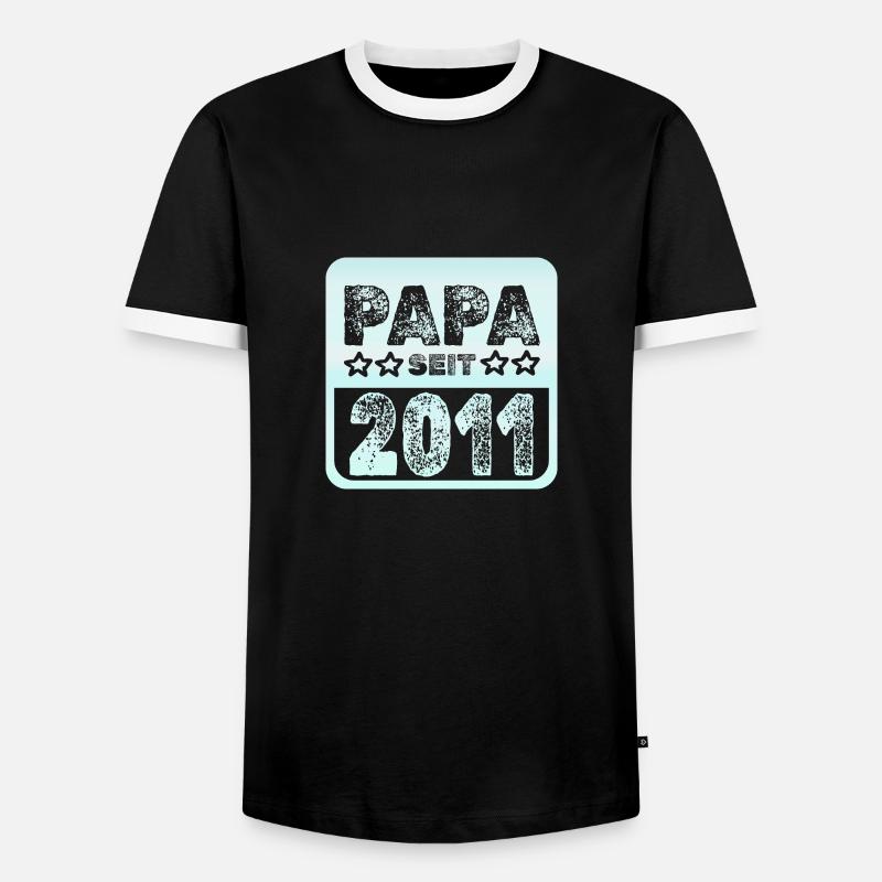2011 - Männer Kontrast-T-Shirt - Schwarz/Weiß