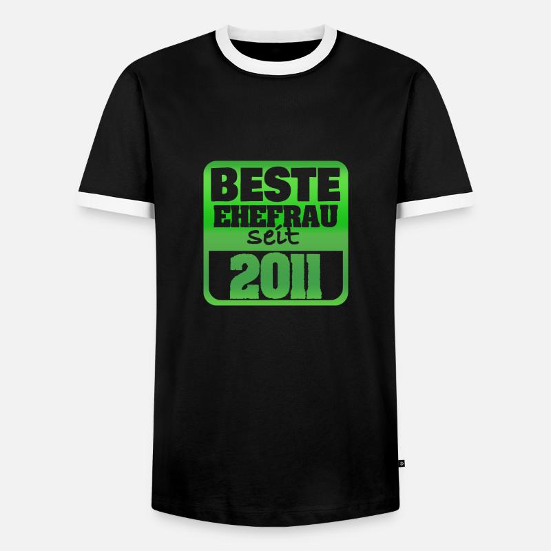 Frau 2011 - Männer Kontrast-T-Shirt - Schwarz/Weiß
