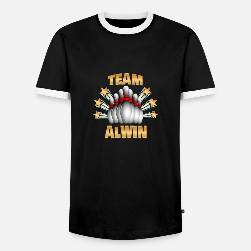 Alwin as bowling - Men's Ringer Shirt - black/white
