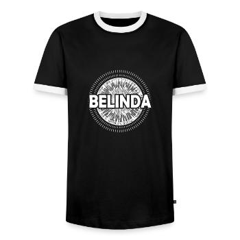 Idée cadeau Belinda - T-shirt contrasté Homme - noir/blanc - Devant - AI Model Female 172 light (172cm) & AI Model Male 178 light (178cm)