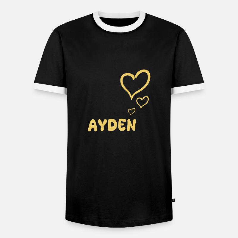 First name Ayden - Men's Ringer Shirt - black/white
