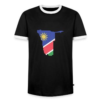 Namibia - Männer Kontrast-T-Shirt - Schwarz/Weiß - Vorne - AI Model Female 172 light (172cm) & AI Model Male 178 light (178cm)