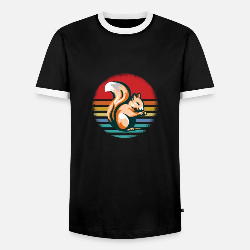 Eichhörnchen - Männer Kontrast-T-Shirt - Schwarz/Weiß