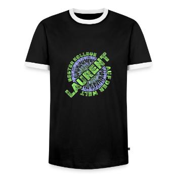Job Laurent - Männer Kontrast-T-Shirt - Schwarz/Weiß - Vorne - AI Model Female 172 light (172cm) & AI Model Male 178 light (178cm)
