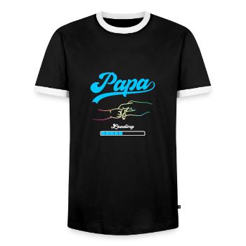 Papa Loading Vater Väter Vatertag - Männer Kontrast-T-Shirt - Schwarz/Weiß - Vorne - AI Model Female 172 light (172cm) & AI Model Male 178 light (178cm)