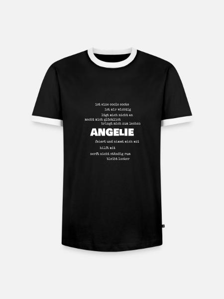 Motto Angelie - Männer Kontrast-T-Shirt - Schwarz/Weiß