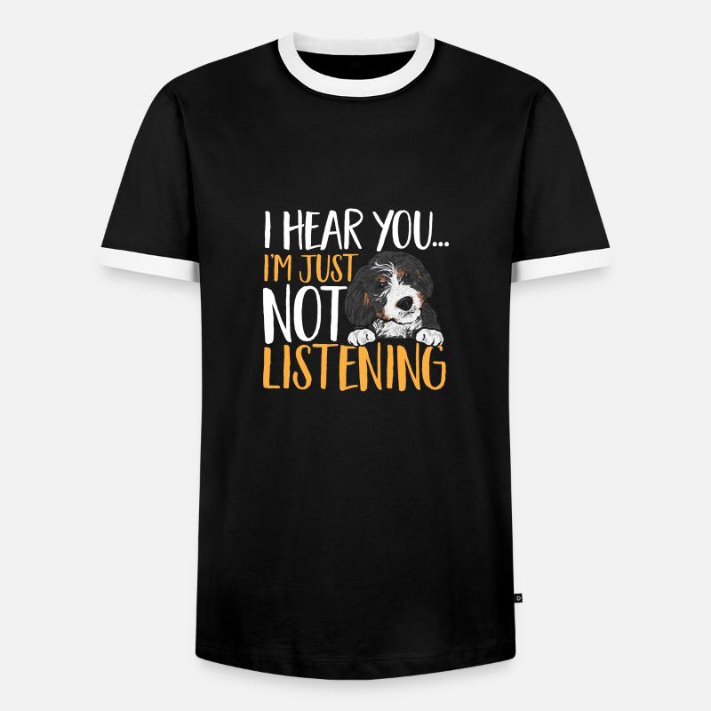Bernedoodle Hund - Männer Kontrast-T-Shirt - Schwarz/Weiß