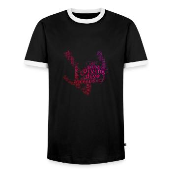 Scuba Diver Scuba Diver Scuba Diver Diving - Men's Ringer Shirt - black/white - Front - AI Model Female 172 light (172cm) & AI Model Male 178 light (178cm)