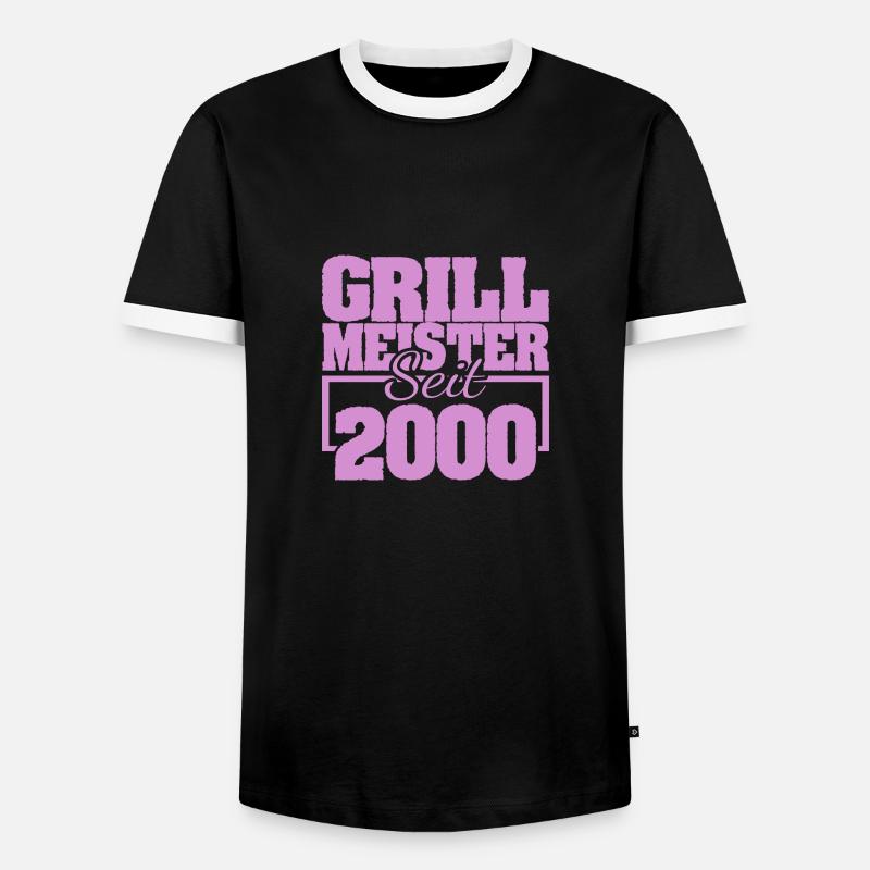 2000 - Männer Kontrast-T-Shirt - Schwarz/Weiß