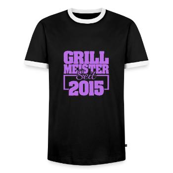 2015 - T-shirt contrasté Homme - noir/blanc - Devant - AI Model Female 172 light (172cm) & AI Model Male 178 light (178cm)