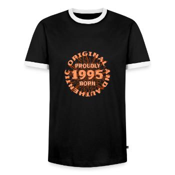 Original 1995 - T-shirt contrasté Homme - noir/blanc - Devant - AI Model Female 172 light (172cm) & AI Model Male 178 light (178cm)