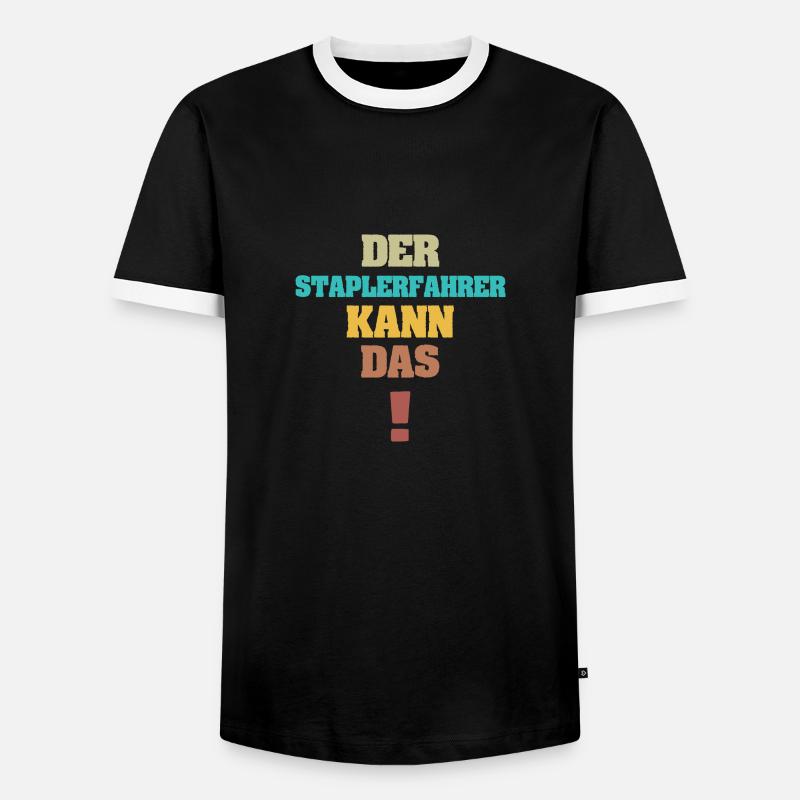 Funny Forklift Driver - Men's Ringer Shirt - black/white