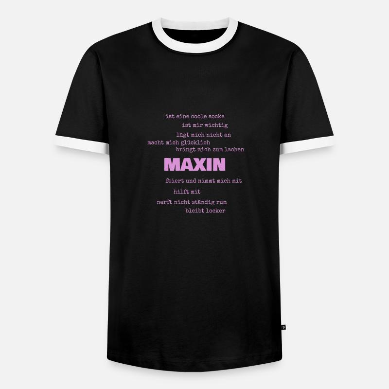 Maxin - Männer Kontrast-T-Shirt - Schwarz/Weiß