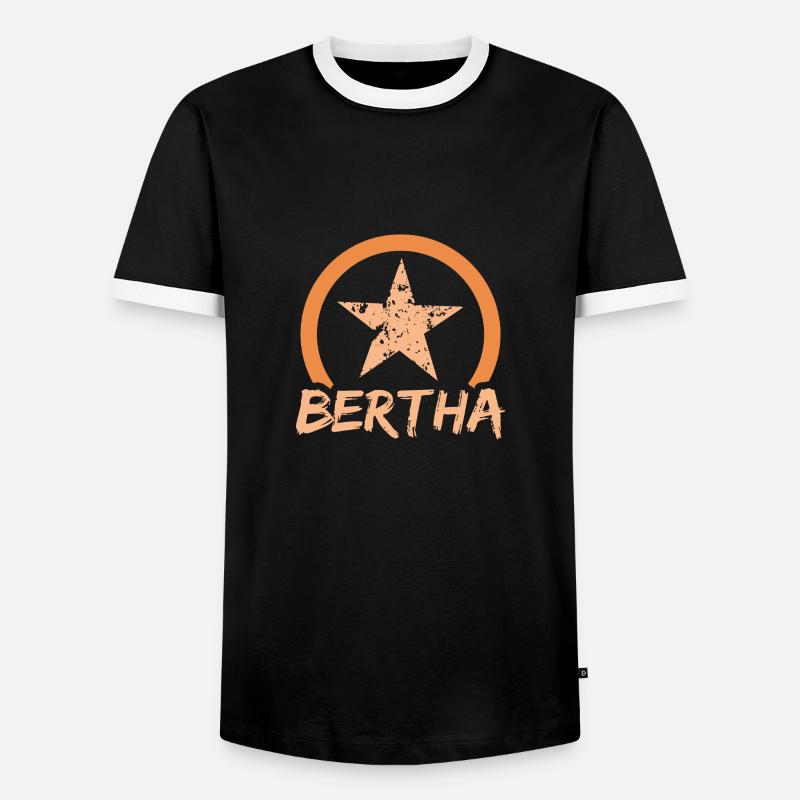 First name Bertha - Men's Ringer Shirt - black/white