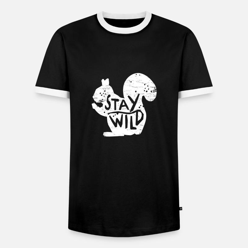 Eichhörnchen - Männer Kontrast-T-Shirt - Schwarz/Weiß