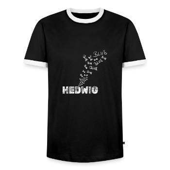 Segeln für Hedwig Anglerin Boot - Männer Kontrast-T-Shirt - Schwarz/Weiß - Vorne - AI Model Female 172 light (172cm) & AI Model Male 178 light (178cm)
