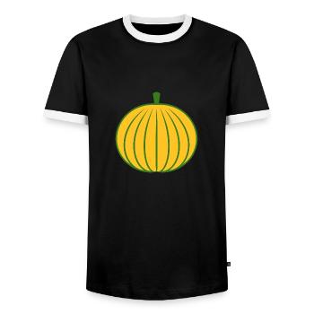 Fruit Humour petit Melon - T-shirt contrasté Homme - noir/blanc - Devant - AI Model Female 172 light (172cm) & AI Model Male 178 light (178cm)