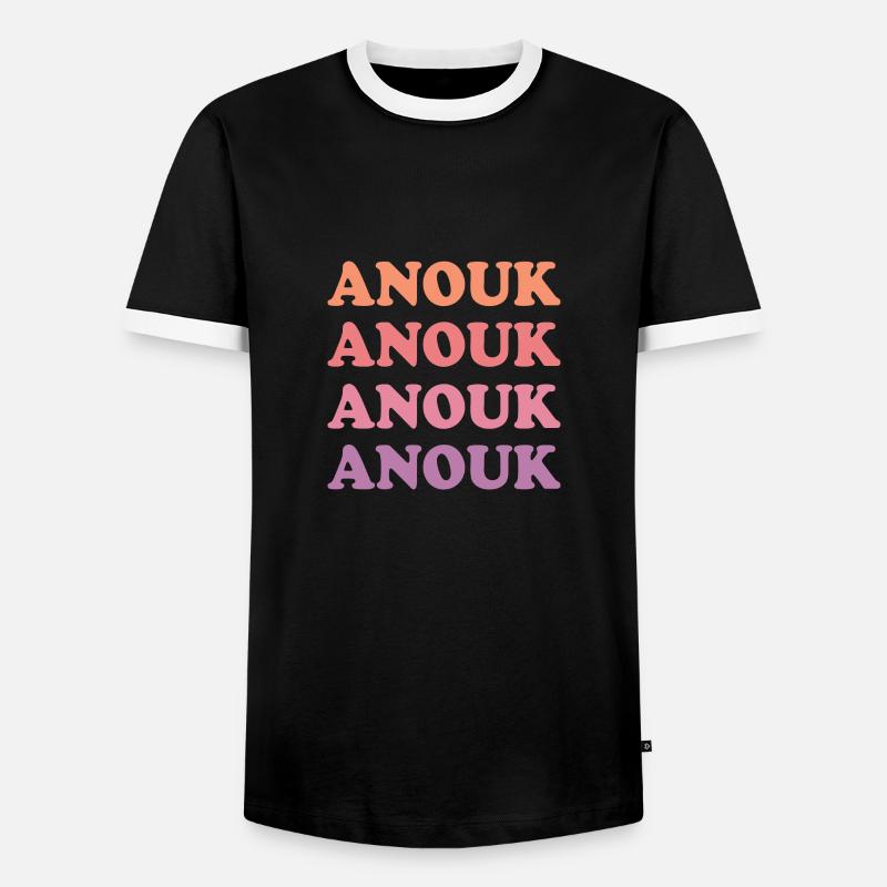 Anouk als Name - Männer Kontrast-T-Shirt - Schwarz/Weiß