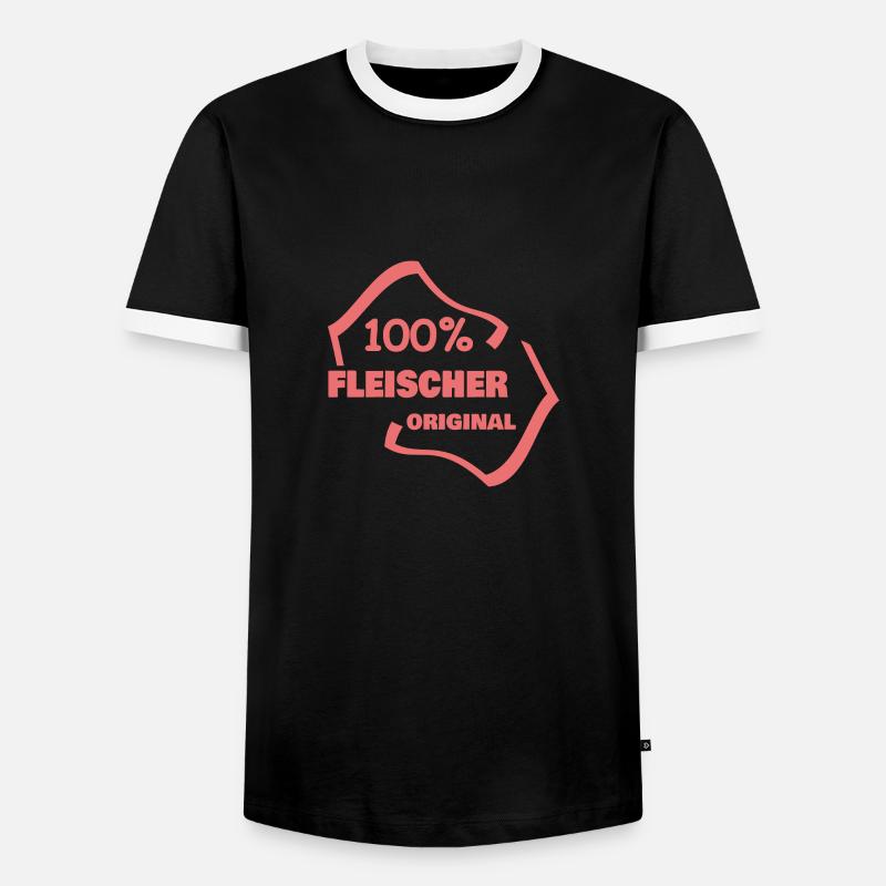 Beruf Fleischer - Männer Kontrast-T-Shirt - Schwarz/Weiß