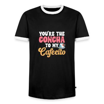Concha Hispanique Mexicain Pan Dulce - T-shirt contrasté Homme - noir/blanc - Devant - AI Model Female 172 light (172cm) & AI Model Male 178 light (178cm)