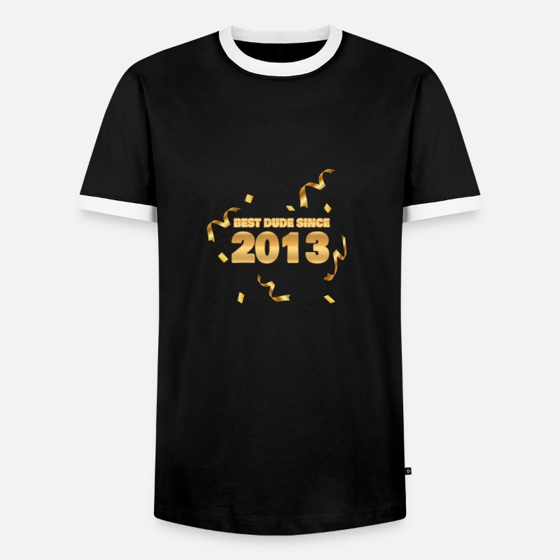 2013 - Männer Kontrast-T-Shirt - Schwarz/Weiß