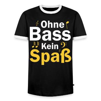 Kein Spaß ohne Bass - Männer Kontrast-T-Shirt - Schwarz/Weiß - Vorne - AI Model Female 172 light (172cm) & AI Model Male 178 light (178cm)