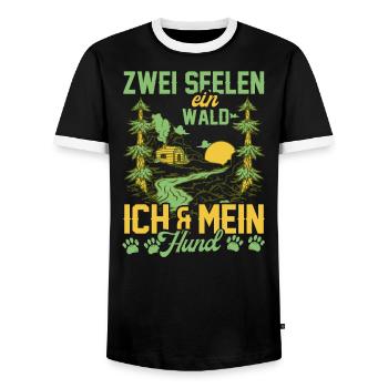 Forstwirtschaft Waldliebhaber Baum Wald Outdoor - Männer Kontrast-T-Shirt - Schwarz/Weiß - Vorne - AI Model Female 172 light (172cm) & AI Model Male 178 light (178cm)