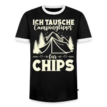 Wohnmobil Campen Zelten Campingliebhaber - Männer Kontrast-T-Shirt - Schwarz/Weiß - Vorne - AI Model Female 172 light (172cm) & AI Model Male 178 light (178cm)