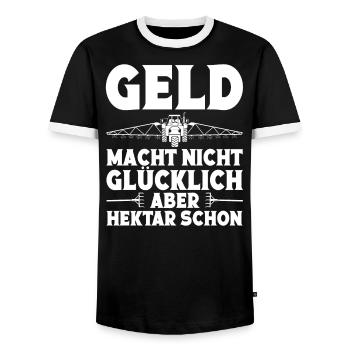 Hektar Kuhbauer Mähdrescher Traktor Bauer Landwirt - Männer Kontrast-T-Shirt - Schwarz/Weiß - Vorne - AI Model Female 172 light (172cm) & AI Model Male 178 light (178cm)