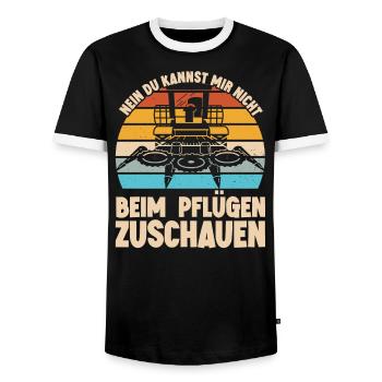 Landwirte Pflügen Hühnerbauer Kuhbauer Hektar - Männer Kontrast-T-Shirt - Schwarz/Weiß - Vorne - AI Model Female 172 light (172cm) & AI Model Male 178 light (178cm)