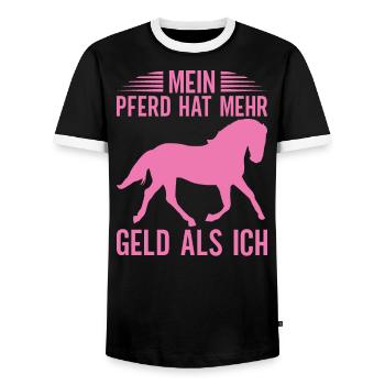 Reiten Reitsport Pferdeliebhaber Pferdebesitzer - Männer Kontrast-T-Shirt - Schwarz/Weiß - Vorne - AI Model Female 172 light (172cm) & AI Model Male 178 light (178cm)