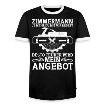 Zimmerer Werkzeug Zimmerei Zimmermann Geselle - Männer Kontrast-T-Shirt - Schwarz/Weiß - Vorne - AI Model Female 172 light (172cm) & AI Model Male 178 light (178cm)