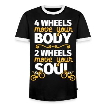 Fahrrad Rennrad Fahrradfahren Fahrradfahrer Gesche - Männer Kontrast-T-Shirt - Schwarz/Weiß - Vorne - AI Model Female 172 light (172cm) & AI Model Male 178 light (178cm)