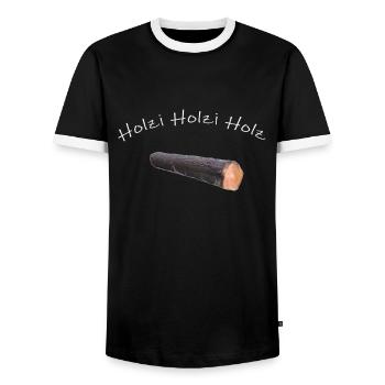 holz - Männer Kontrast-T-Shirt - Schwarz/Weiß - Vorne - AI Model Female 172 light (172cm) & AI Model Male 178 light (178cm)