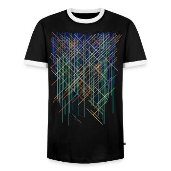 Hintergrund Farben Raster - Männer Kontrast-T-Shirt - Schwarz/Weiß - Vorne - AI Model Female 172 light (172cm) & AI Model Male 178 light (178cm)