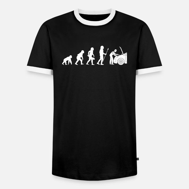 Evolution Automotive Mechanic - Men's Ringer Shirt - black/white