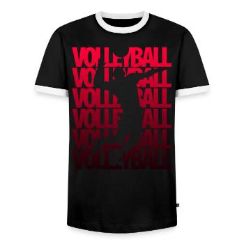 Volleyball - Männer Kontrast-T-Shirt - Schwarz/Weiß - Vorne - AI Model Female 172 light (172cm) & AI Model Male 178 light (178cm)