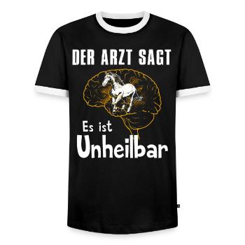 Der Arzt sagt es ist unheilbar - Männer Kontrast-T-Shirt - Schwarz/Weiß - Vorne - AI Model Female 172 light (172cm) & AI Model Male 178 light (178cm)